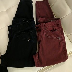 2 pack *a.n.a.Twill Jeggings size 14 *black & wine